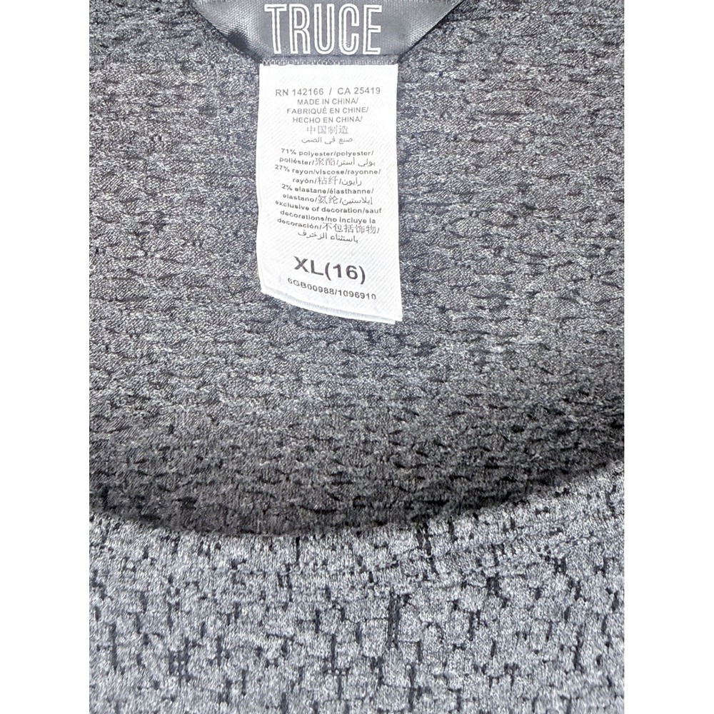 Truce Nordstrom Popcorn Texture Long Sleeve Top Charcoal Gray Kids XL 16 - Picture 6 of 6